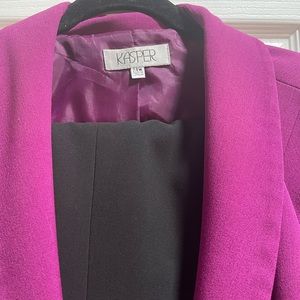 Kasper 2-piece purple & black pants outfit